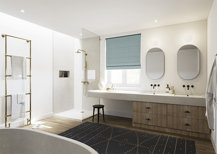 Shima Faux Silk, Azure - Roman Blind - Image 6